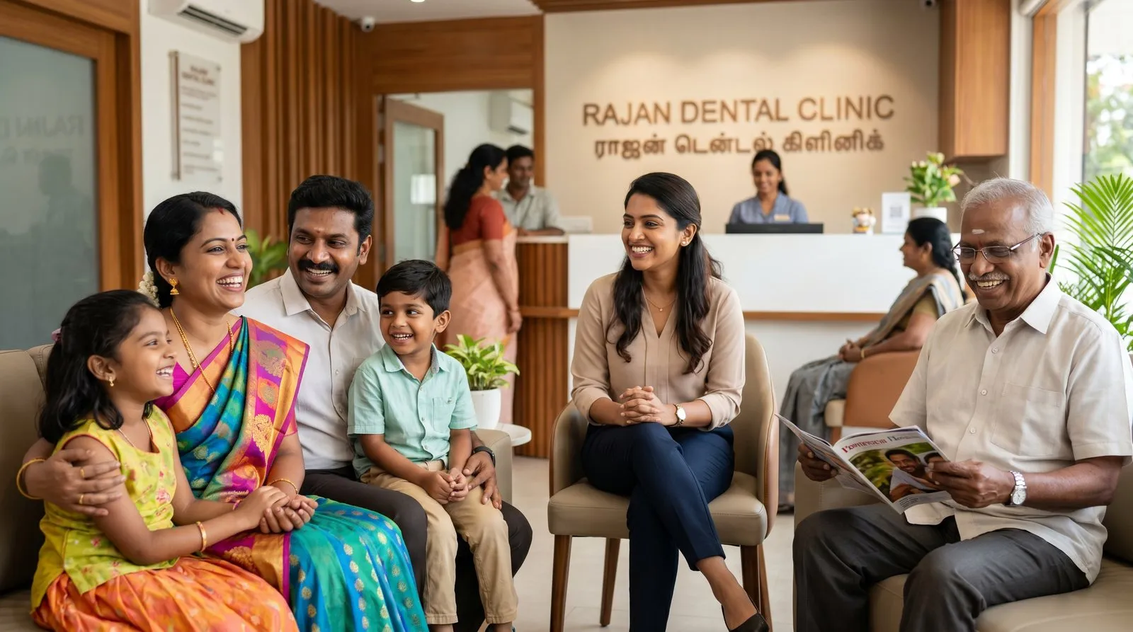 A dentist warmly explaining treatment to a patient at Rajan Dental Clinic
